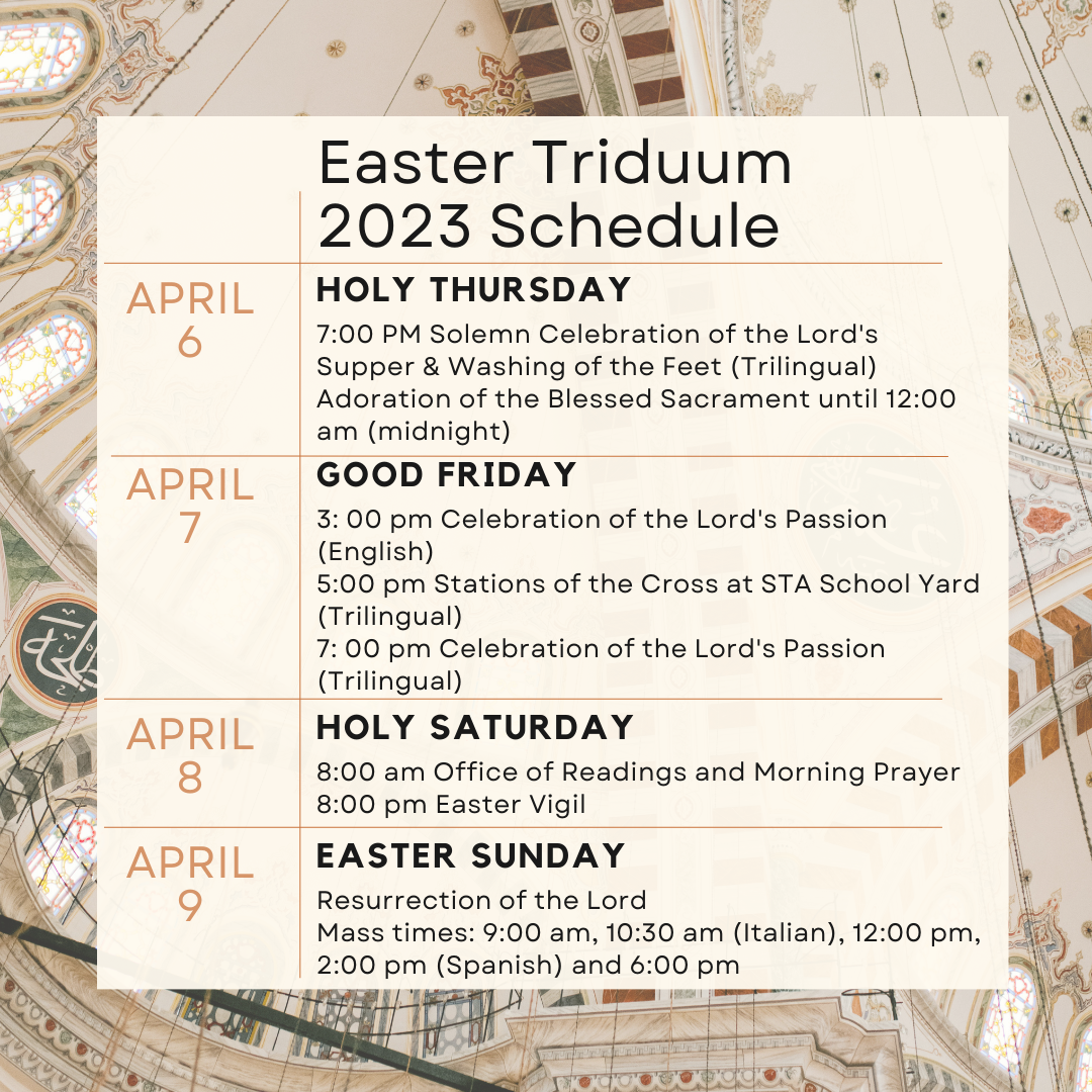 Easter Triduum Schedule