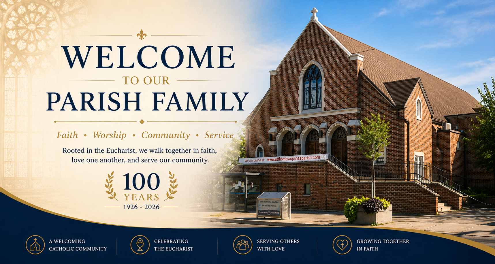 Welcome page banner for website